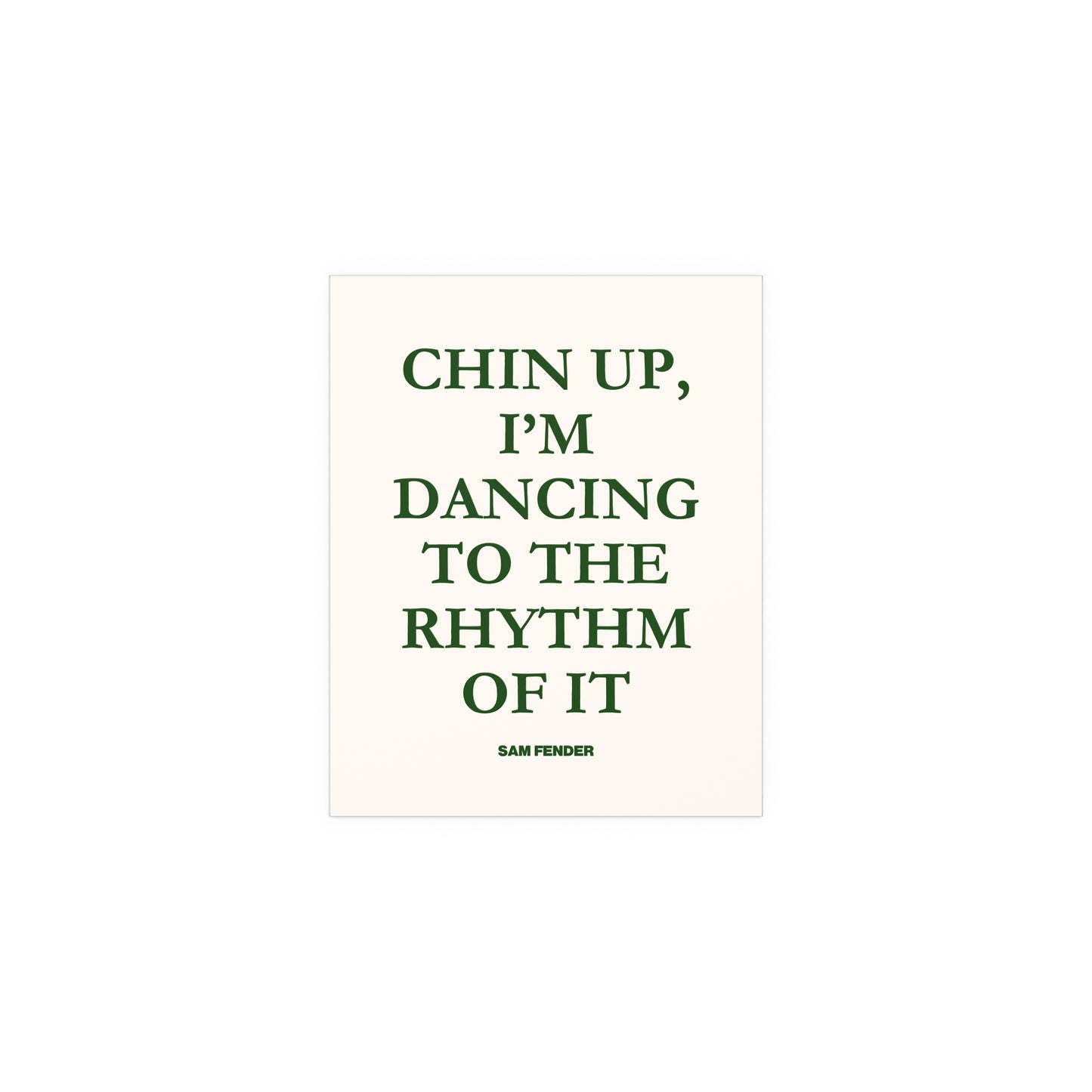 Sam Fender - Chin Up (Green + Off-white)