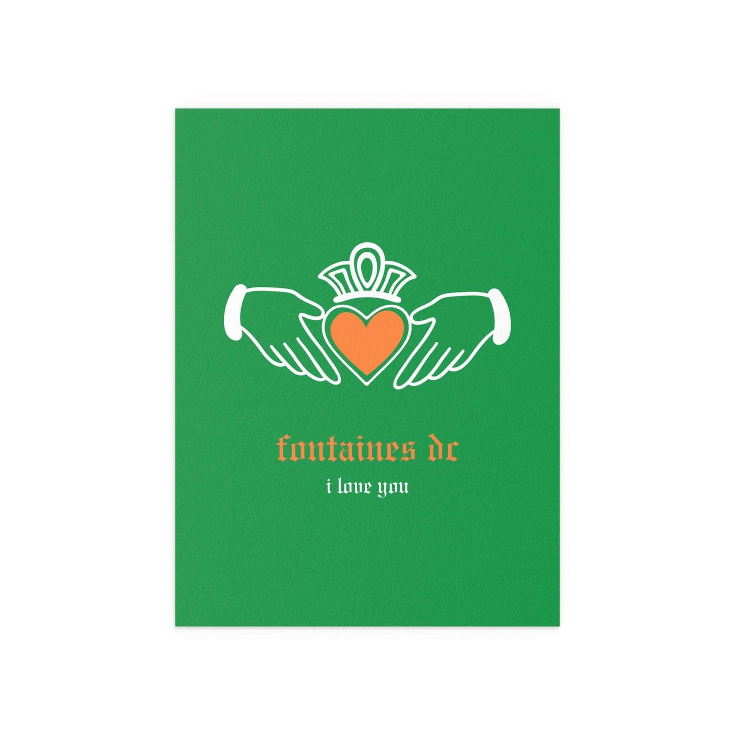 Fontaines DC - I Love You - Irish Claddagh (Tricolour) Glow On Prints