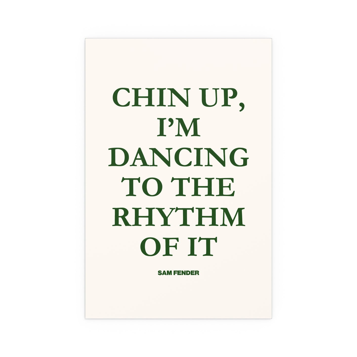 Sam Fender - Chin Up (Green + Off-white)