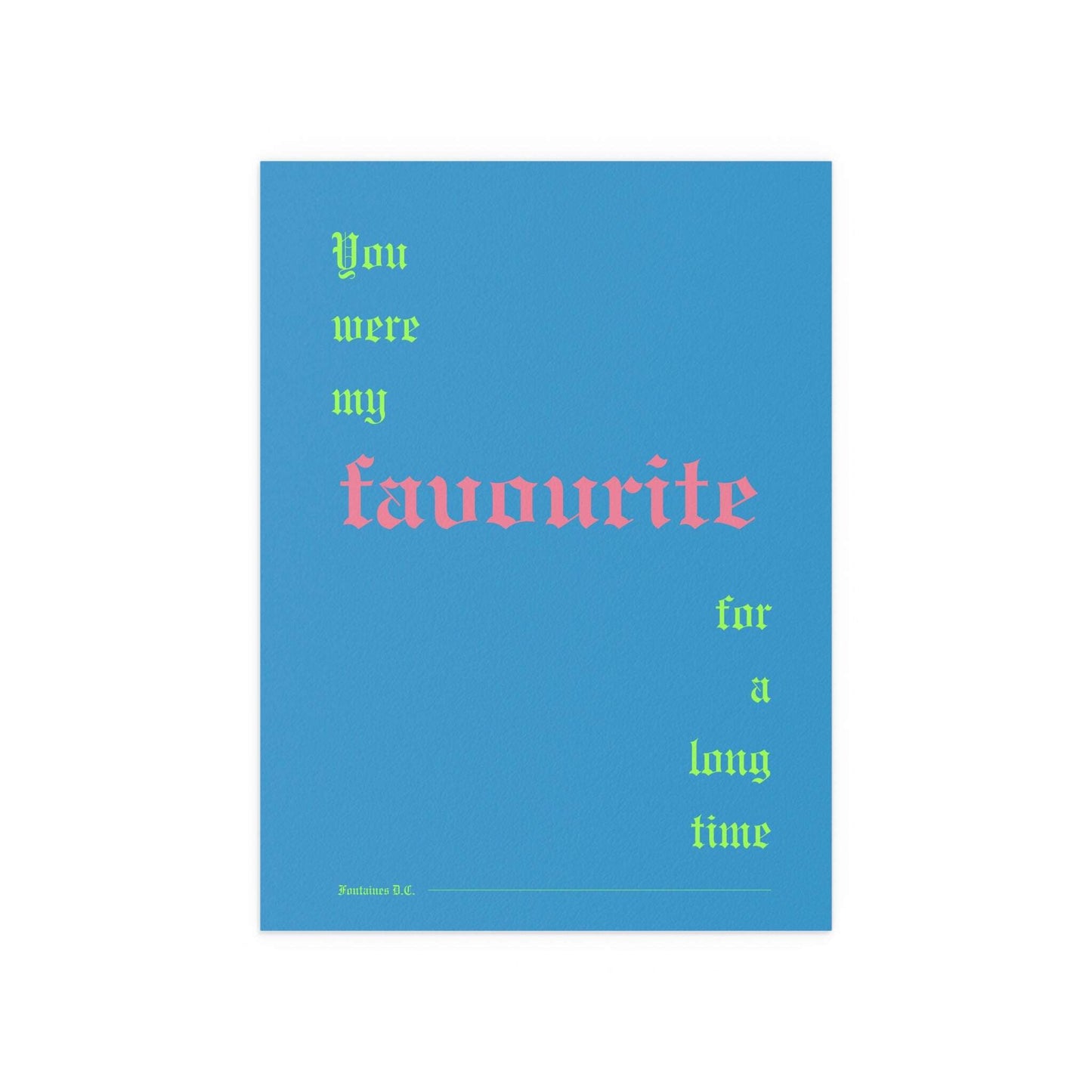 Fontaines D.C. Indie Poster – Favourite Wall Art (Romance Blue)