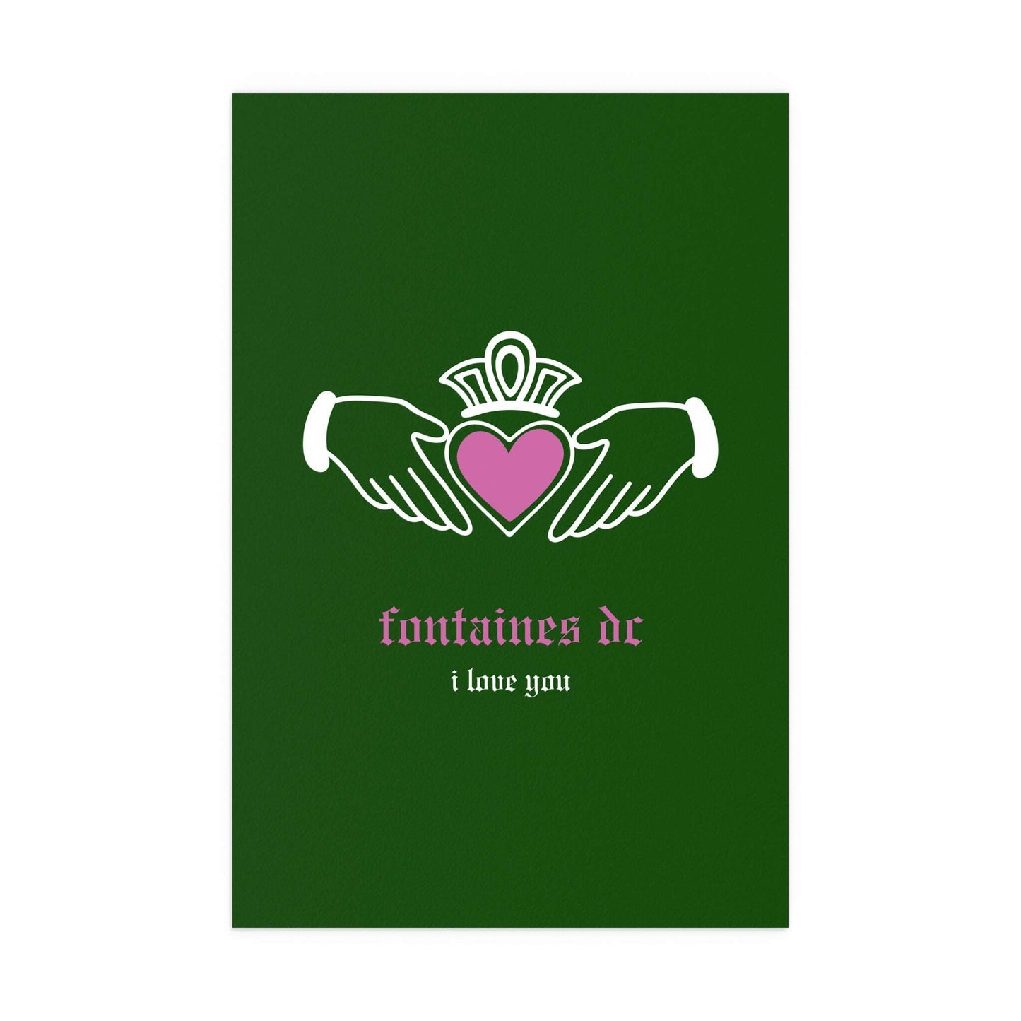 Fontaines DC - I Love You - Irish Claddagh (Green) Glow On Prints