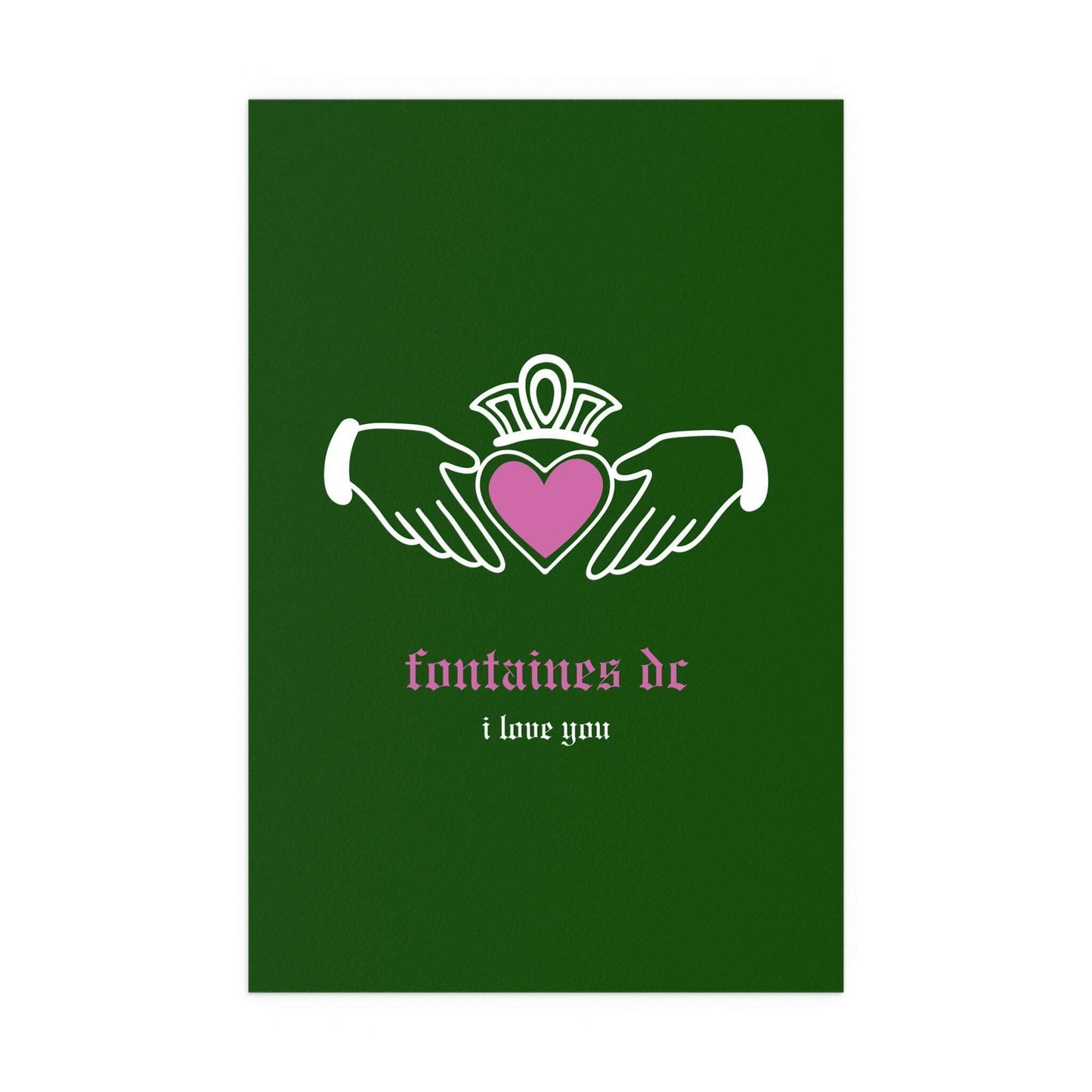 Fontaines DC - I Love You - Irish Claddagh (Green) Glow On Prints