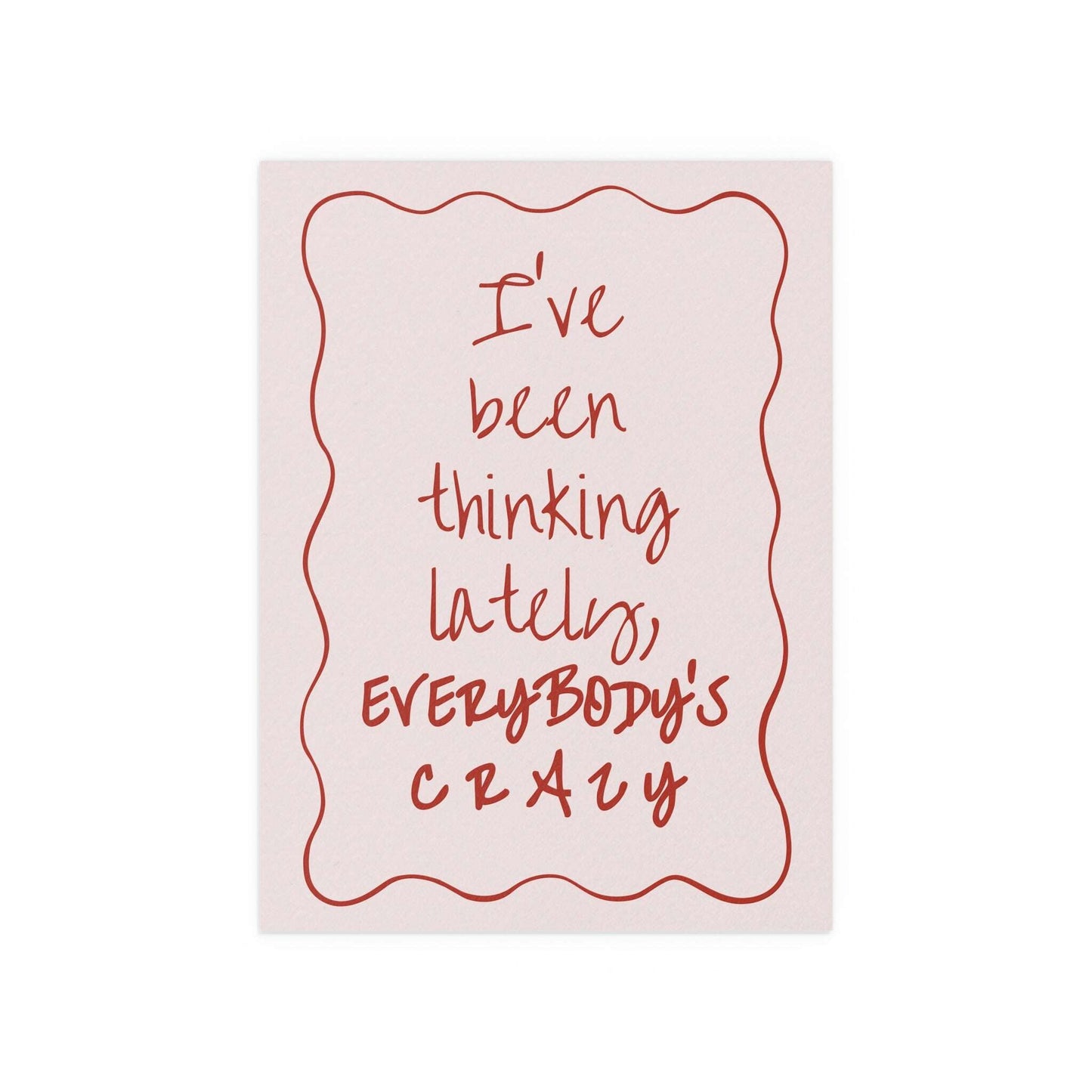 Olivia Dean - Everybody's Crazy poster in off-white and red / pink colourway - indie pop music wall art