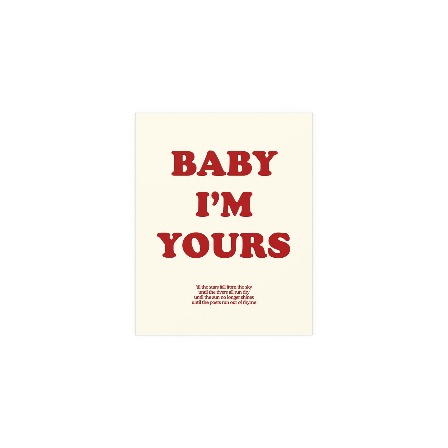Baby I'm Yours (Off-white & red)