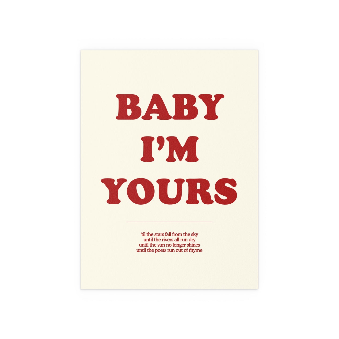 Baby I'm Yours (Off-white & red)
