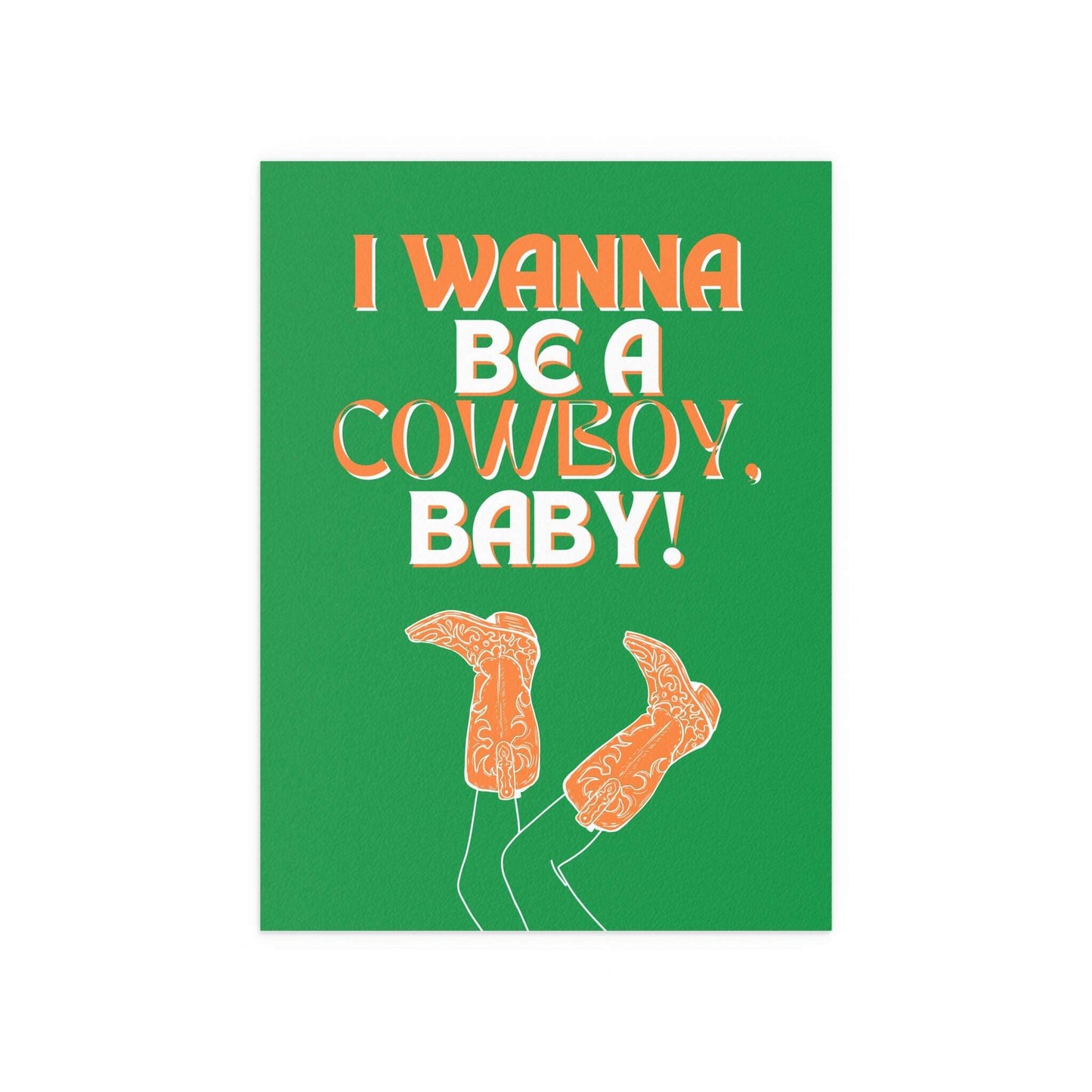 CMAT - I Wanne Be A Cowboy Baby green, orange and white irish tricolour colourway - indie pop rock music wall art