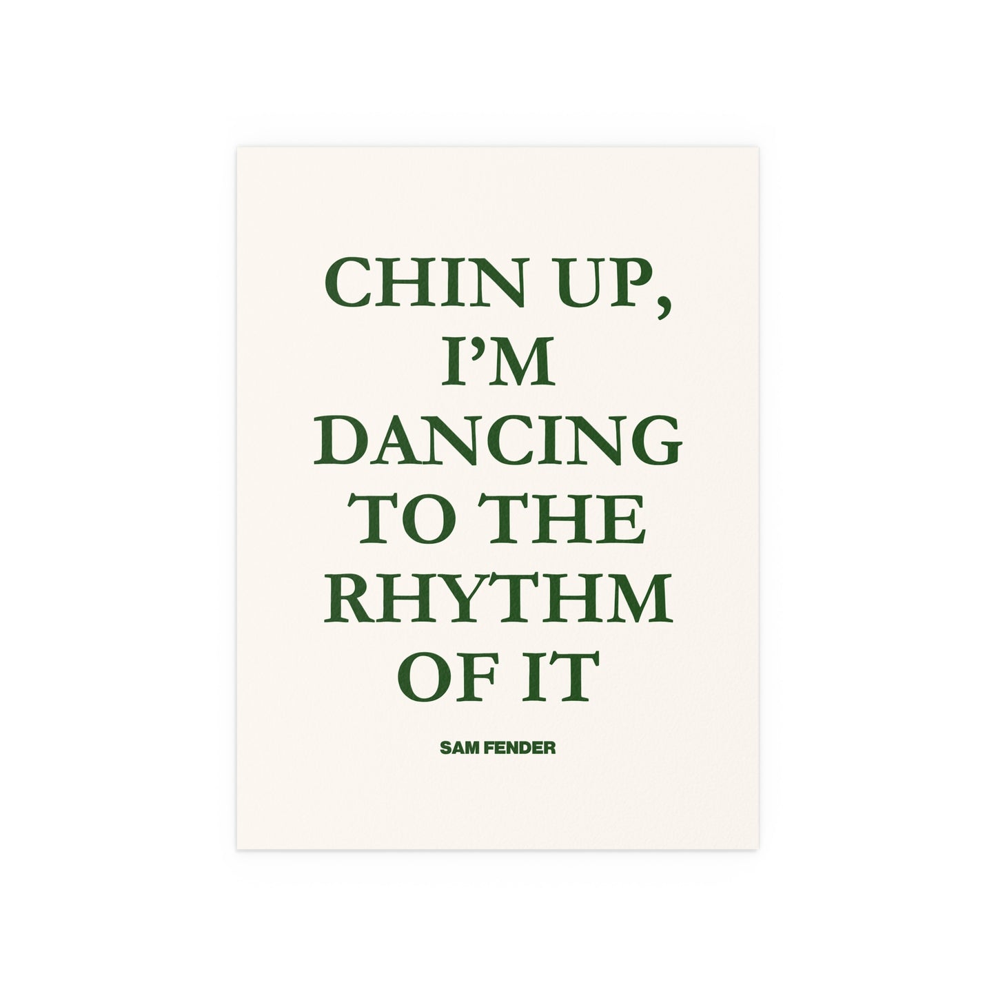 Sam Fender - Chin Up (Green + Off-white)