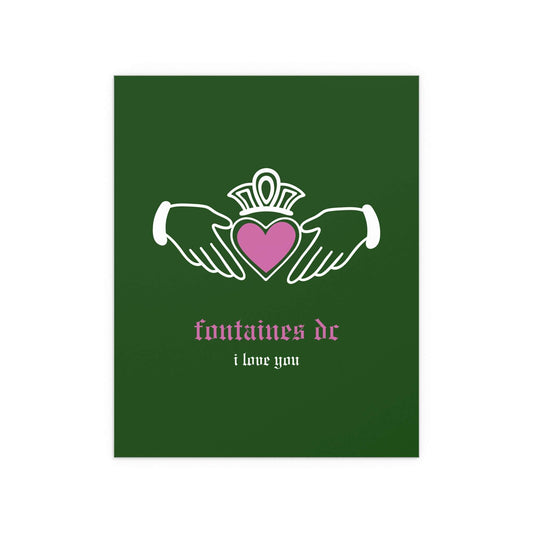 Fontaines DC - I Love You - Irish Claddagh (Green) Glow On Prints