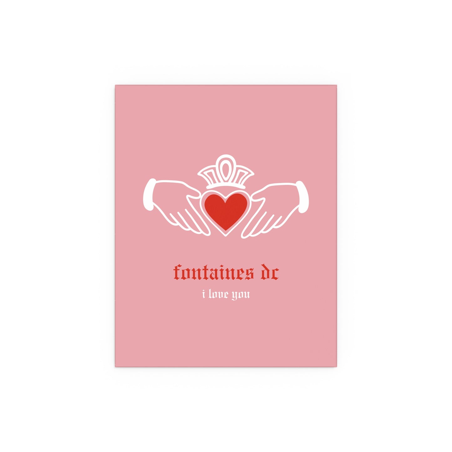 Fontaines DC - I Love You - Irish Claddagh (Pink + Red)