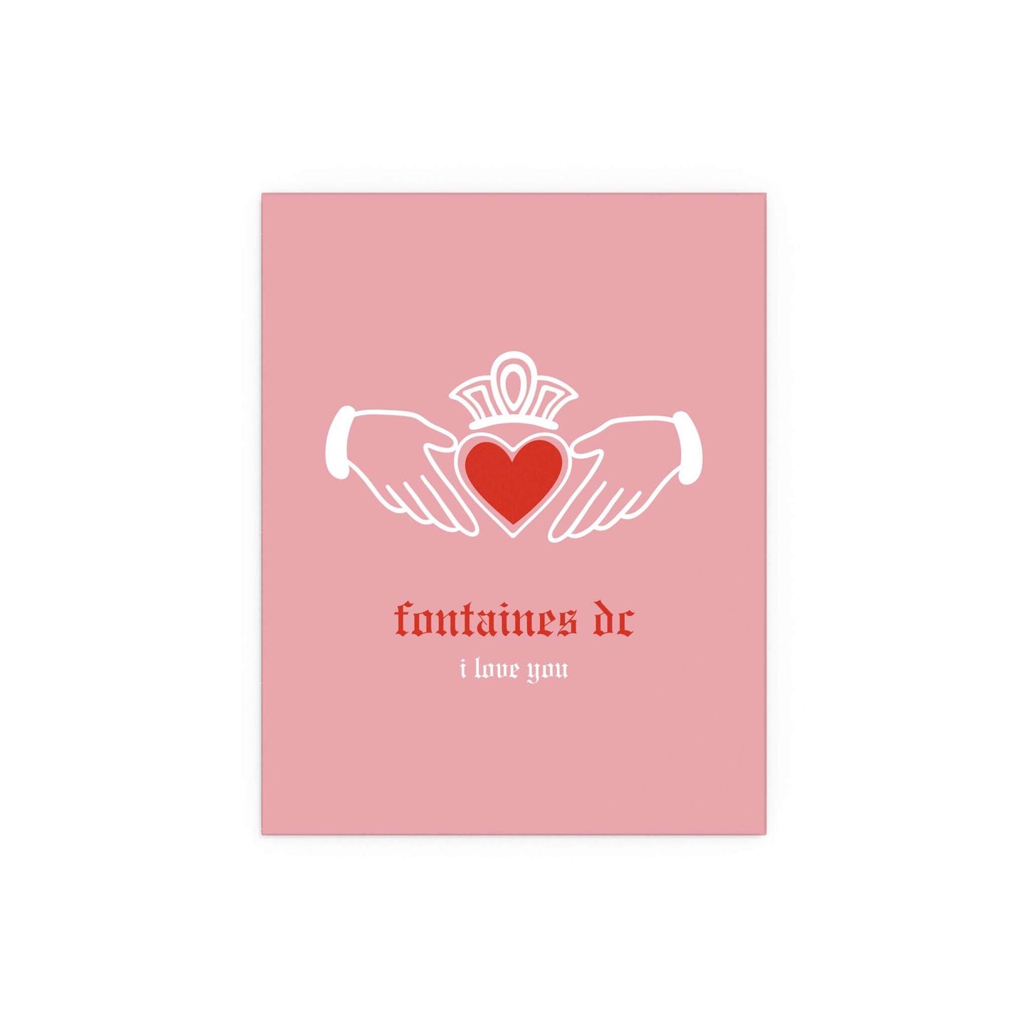 Fontaines DC - I Love You - Irish Claddagh (Pink + Red) Glow On Prints