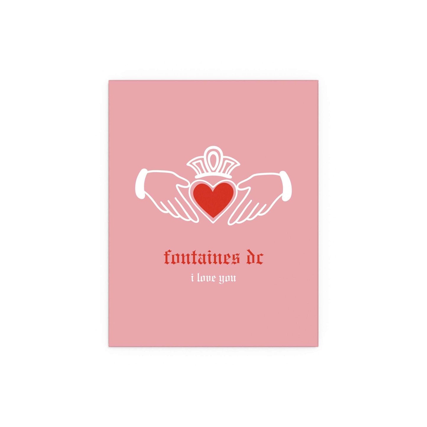 Fontaines DC - I Love You - Irish Claddagh (Pink + Red) Glow On Prints