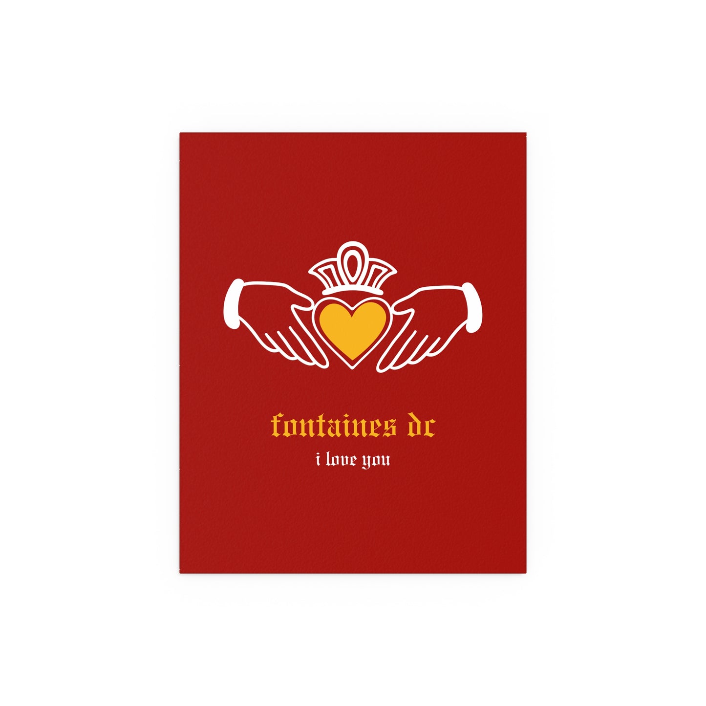 Fontaines DC - I Love You - Irish Claddagh (Red + Yellow)