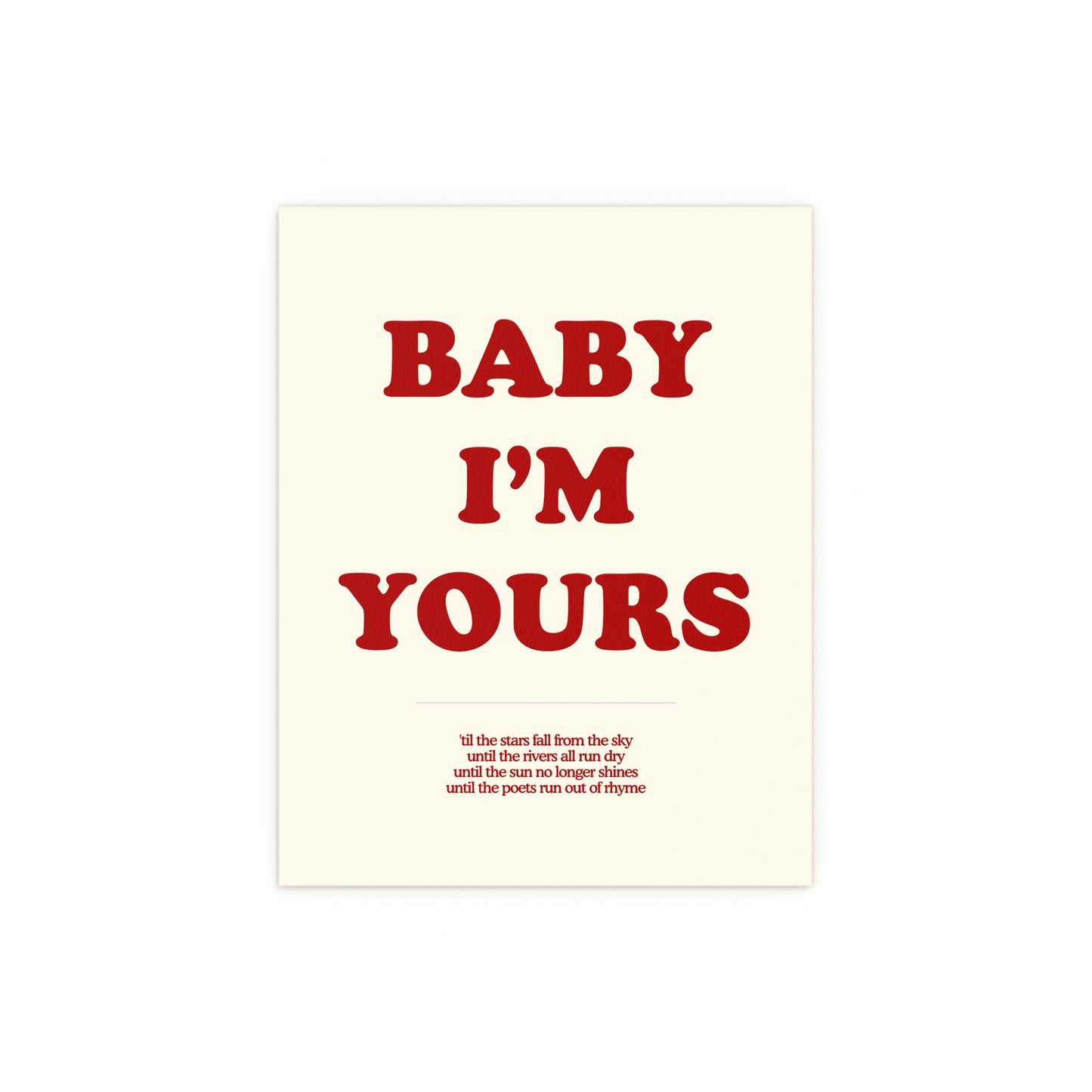 Baby I'm Yours (Off-white & red)