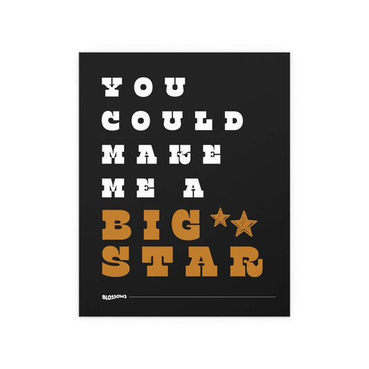 Blossoms - Big Star (Black + White + Orange) Glow On Prints