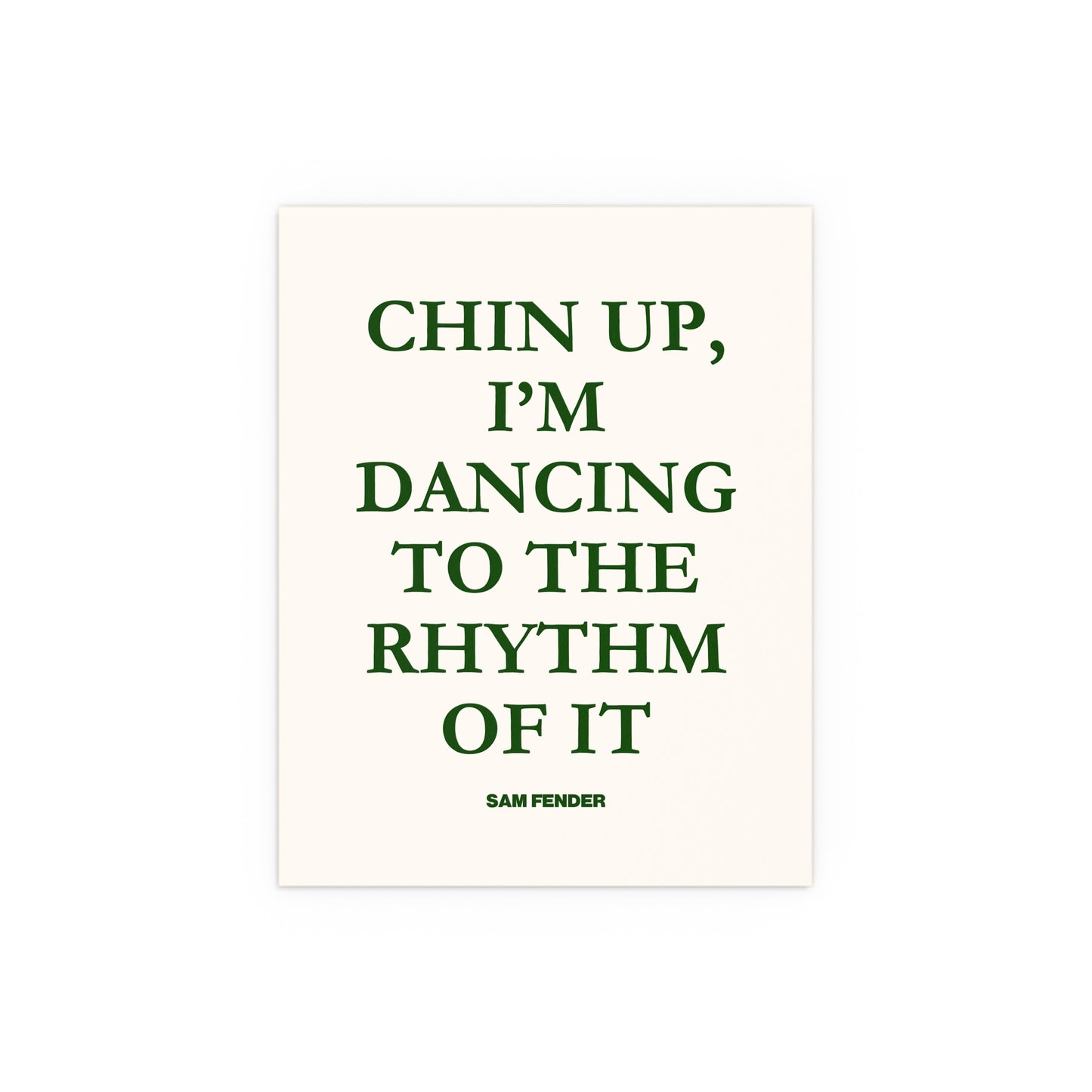 Sam Fender - Chin Up (Green + Off-white)
