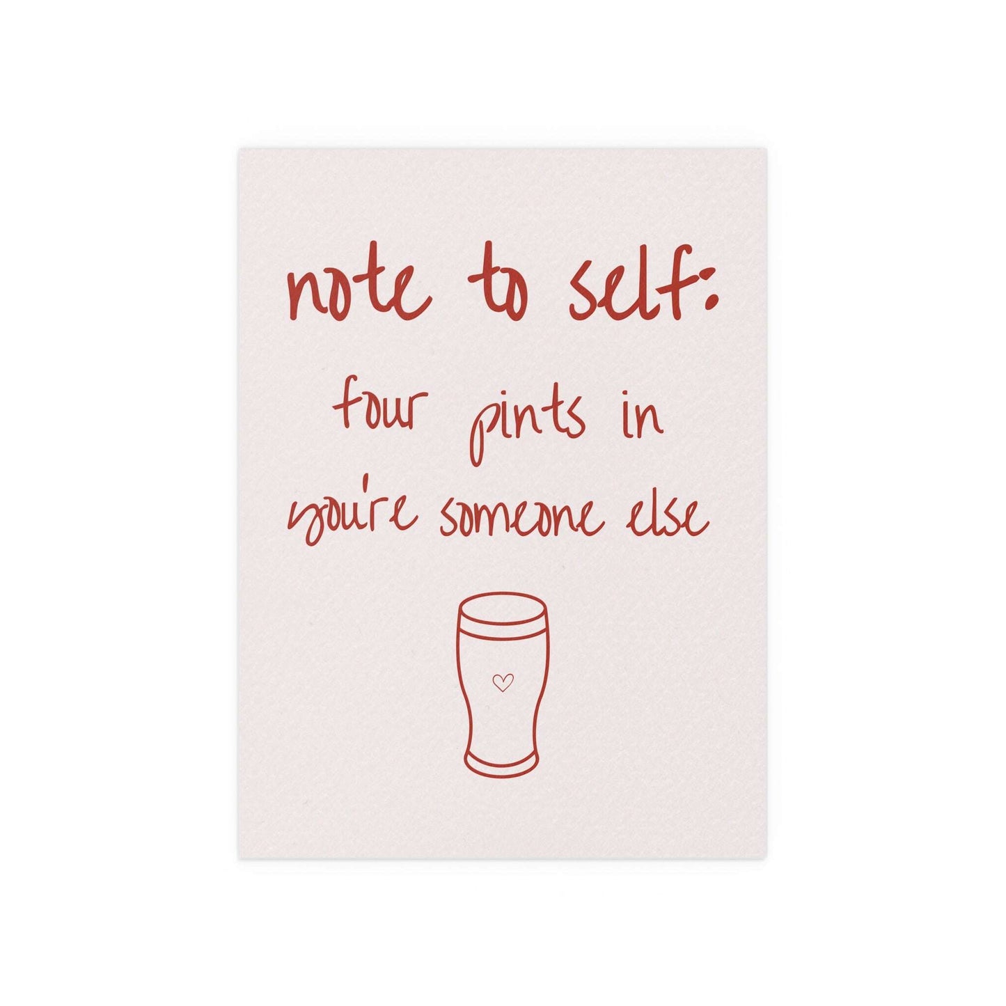 Olivia Dean - Ok Love You Bye 'Note to Self' poster in off-white and red colourway - indie pop music wall art