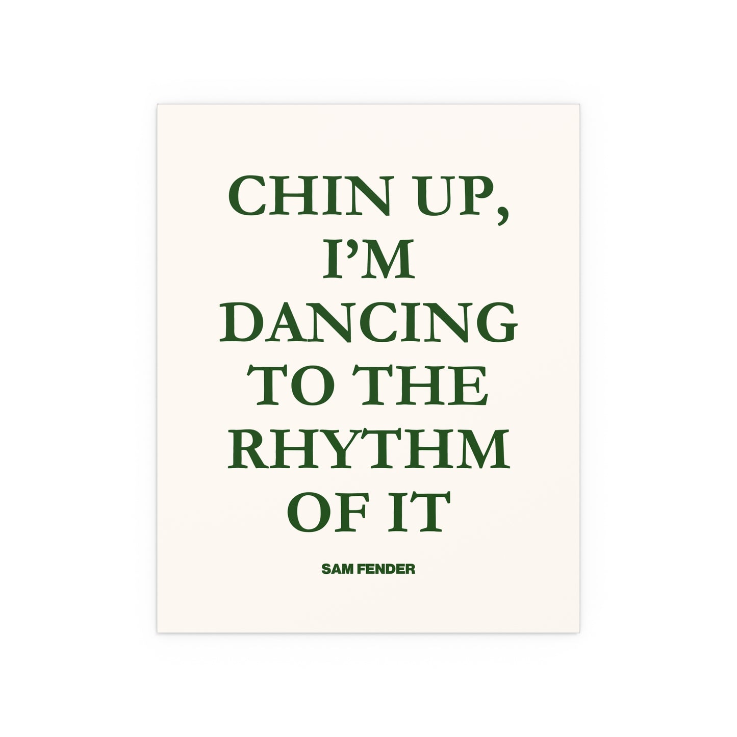 Sam Fender - Chin Up (Green + Off-white)
