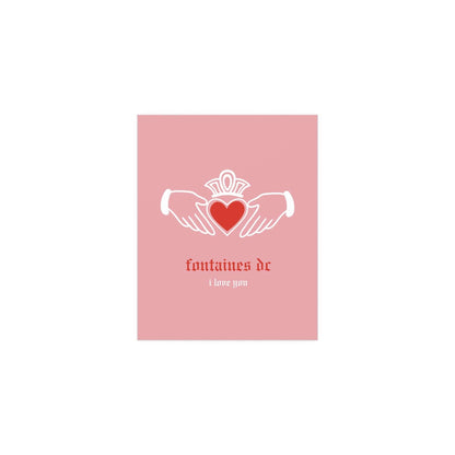 Fontaines DC - I Love You - Irish Claddagh (Pink + Red) Glow On Prints
