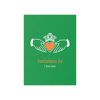 Fontaines DC - I Love You - Irish Claddagh (Tricolour) Glow On Prints