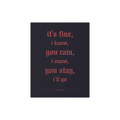 Fontaines DC - Motorcycle Boy poster in red & faded black colourway - Romance inspired indie rock music wall art