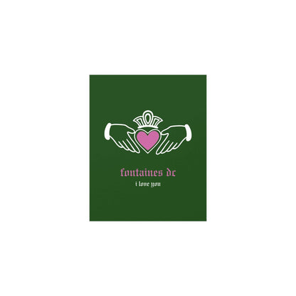 Fontaines DC - I Love You - Irish Claddagh (Green) Glow On Prints