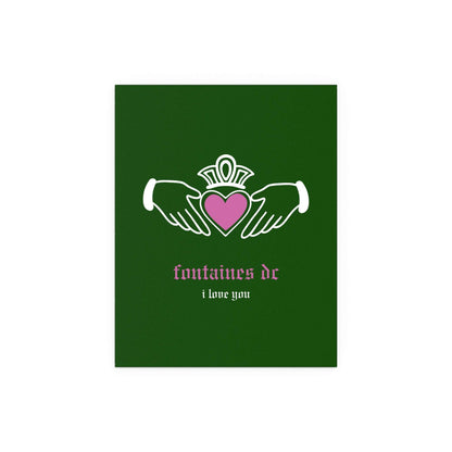 Fontaines DC - I Love You - Irish Claddagh (Green) Glow On Prints