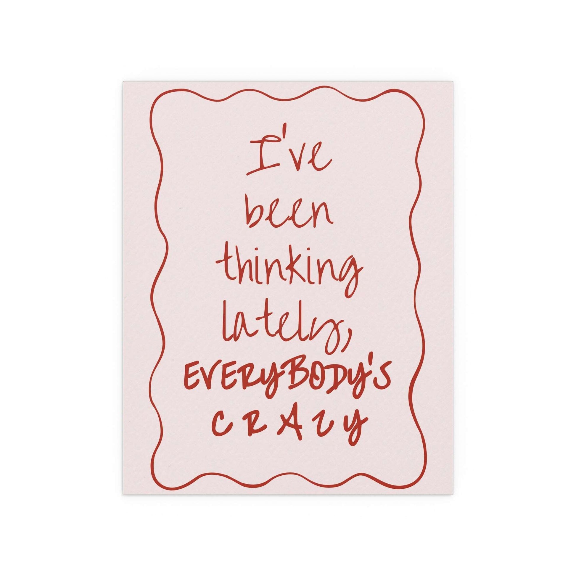 Olivia Dean - Everybody's Crazy poster in off-white and red / pink colourway - indie pop music wall art