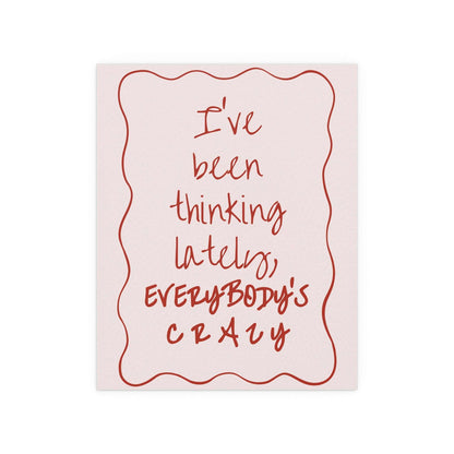 Olivia Dean - Everybody's Crazy poster in off-white and red / pink colourway - indie pop music wall art
