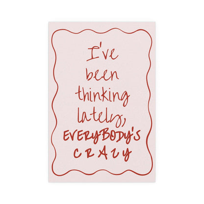 Olivia Dean - Everybody's Crazy poster in off-white and red / pink colourway - indie pop music wall art