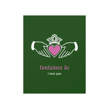 Fontaines DC - I Love You - Irish Claddagh (Green) Glow On Prints