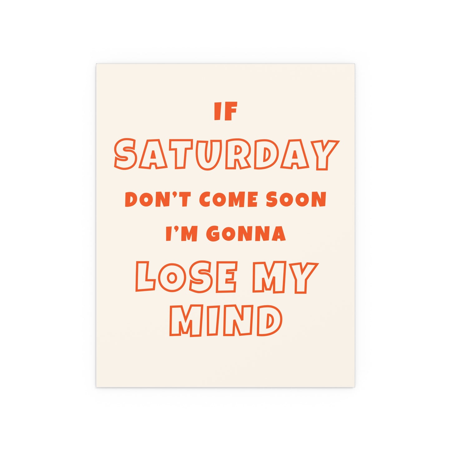 Sam Fender - Saturday (Off-white + Orange)