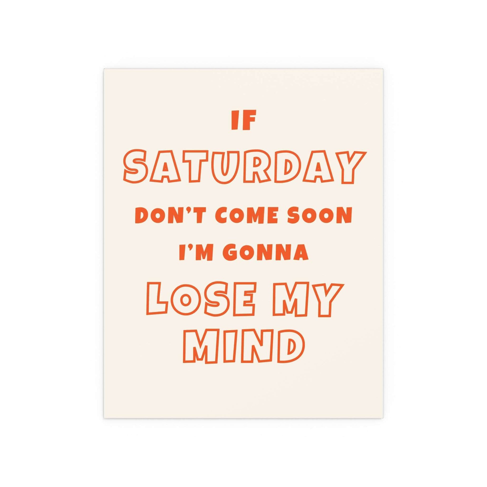 Sam Fender - Saturday (Off-white + Orange) Glow On Prints