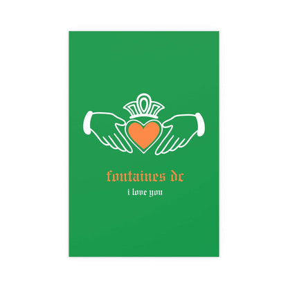 Fontaines DC - I Love You - Irish Claddagh (Tricolour) Glow On Prints