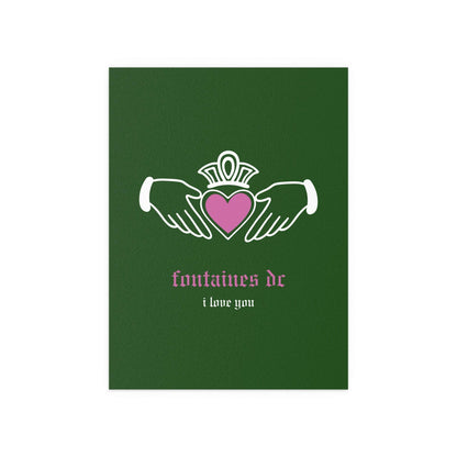 Fontaines DC - I Love You - Irish Claddagh (Green) Glow On Prints