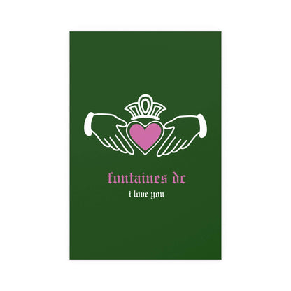 Fontaines DC - I Love You - Irish Claddagh (Green) Glow On Prints