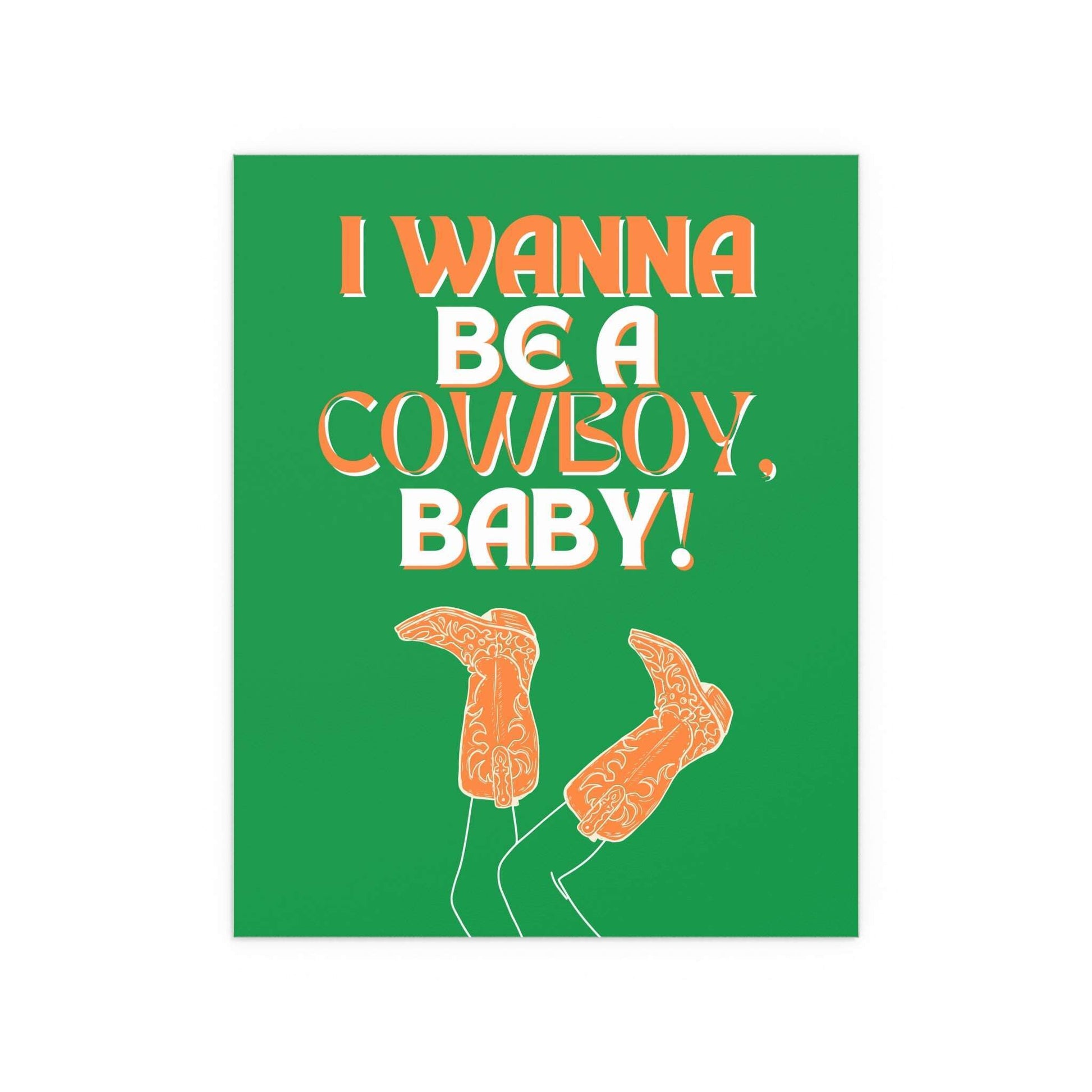 CMAT - I Wanne Be A Cowboy Baby green, orange and white irish tricolour colourway - indie pop rock music wall art