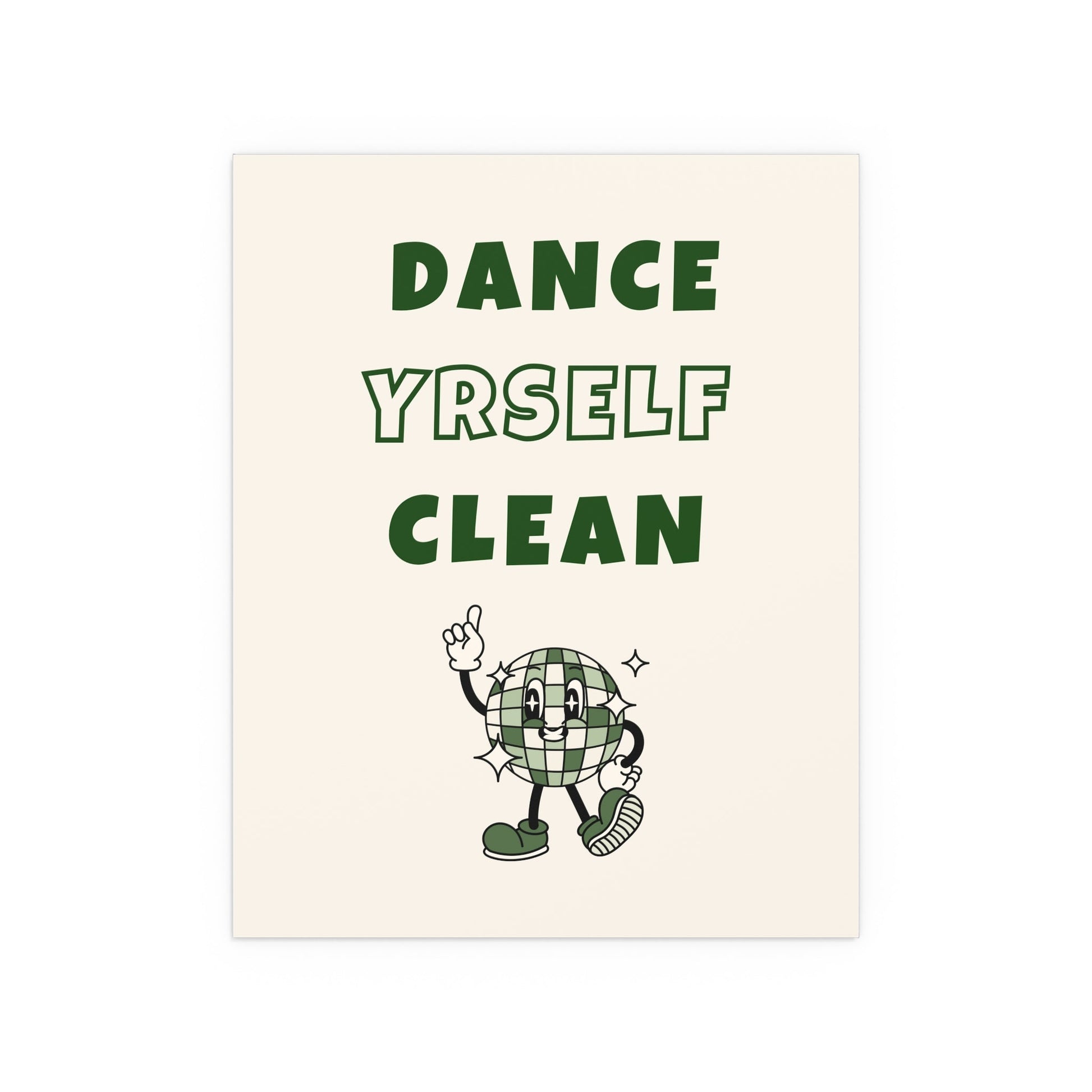 LCD Soundsystem - Dance Yrself Clean (Off-white + Green) Glow On Prints