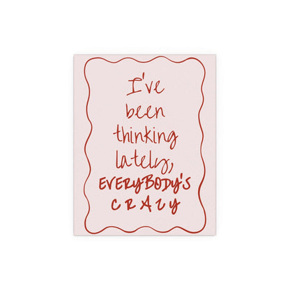 Olivia Dean - Everybody's Crazy poster in off-white and red / pink colourway - indie pop music wall art