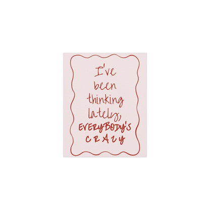 Olivia Dean - Everybody's Crazy poster in off-white and red / pink colourway - indie pop music wall art
