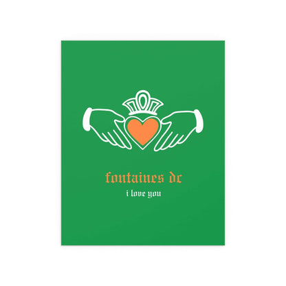 Fontaines DC - I Love You - Irish Claddagh (Tricolour) Glow On Prints