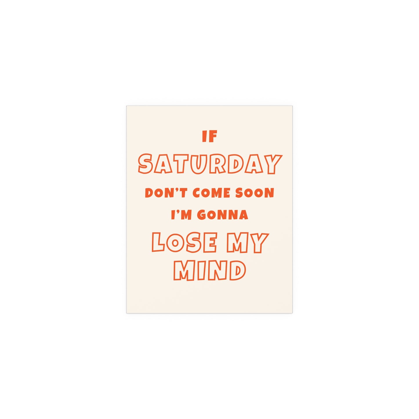 Sam Fender - Saturday (Off-white + Orange)
