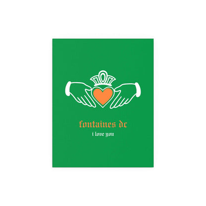 Fontaines DC - I Love You - Irish Claddagh (Tricolour) Glow On Prints